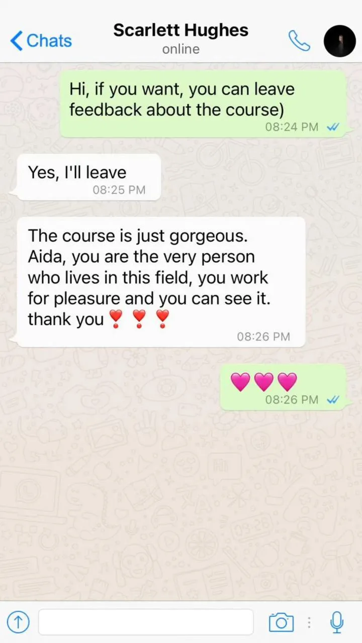 Student chat review, beauty courses by Aida Khazieva