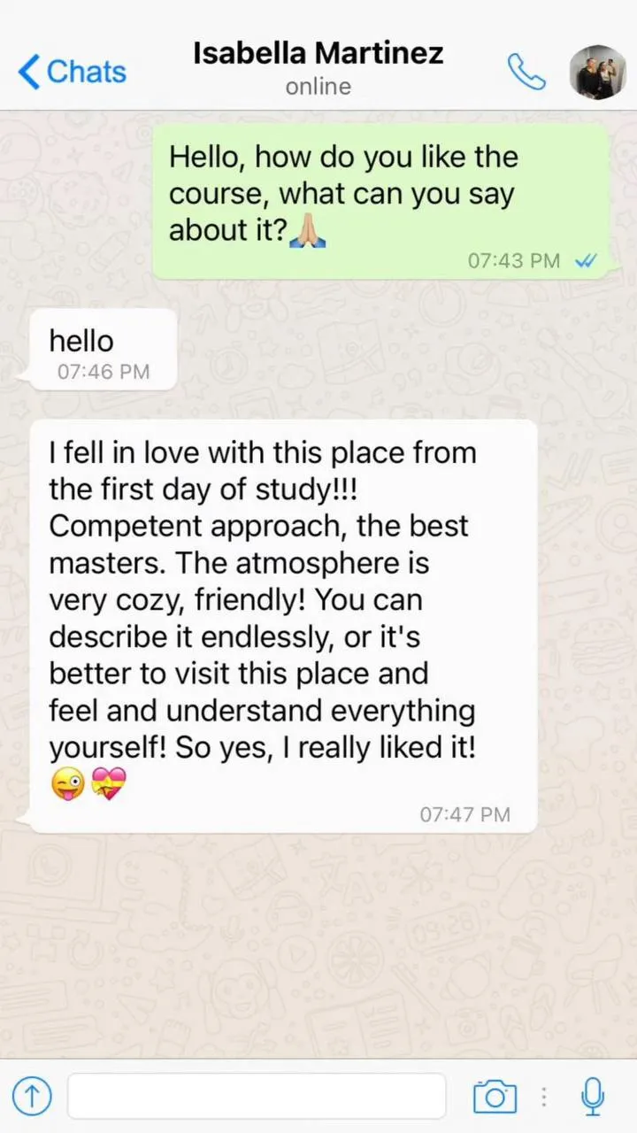Student chat review, beauty courses by Aida Khazieva
