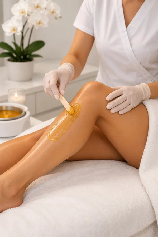 Waxing hair removal training course, legs waxing procedure